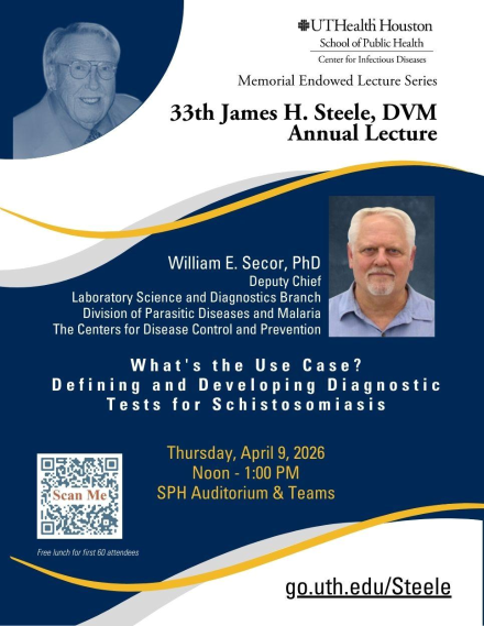34th Annual Steele Lecture featuring William E. Secor, PhD